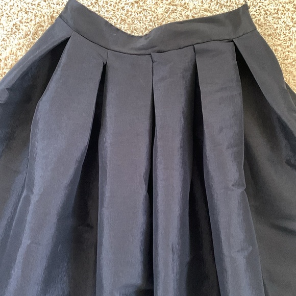 Fashionomics Best Cody side zipper, black shimmer fit and flare skirt midi SZ S - Picture 2 of 10